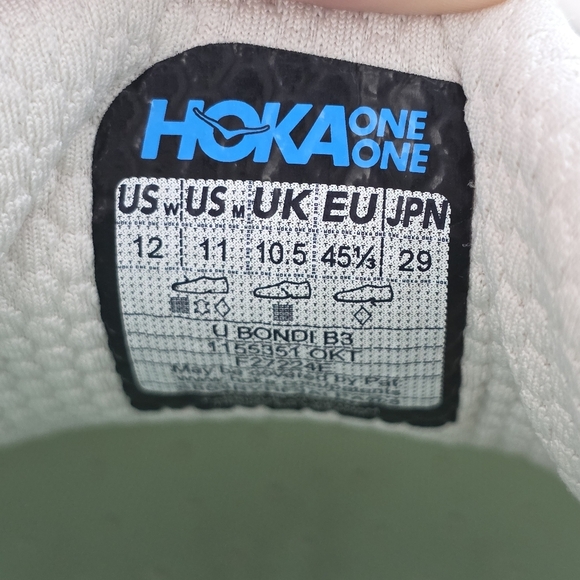 Hoka Womens Bondi B3LS Oat Milk Running Sneaker Shoes 1155351-OKT Size 12 NEW - Picture 10 of 10